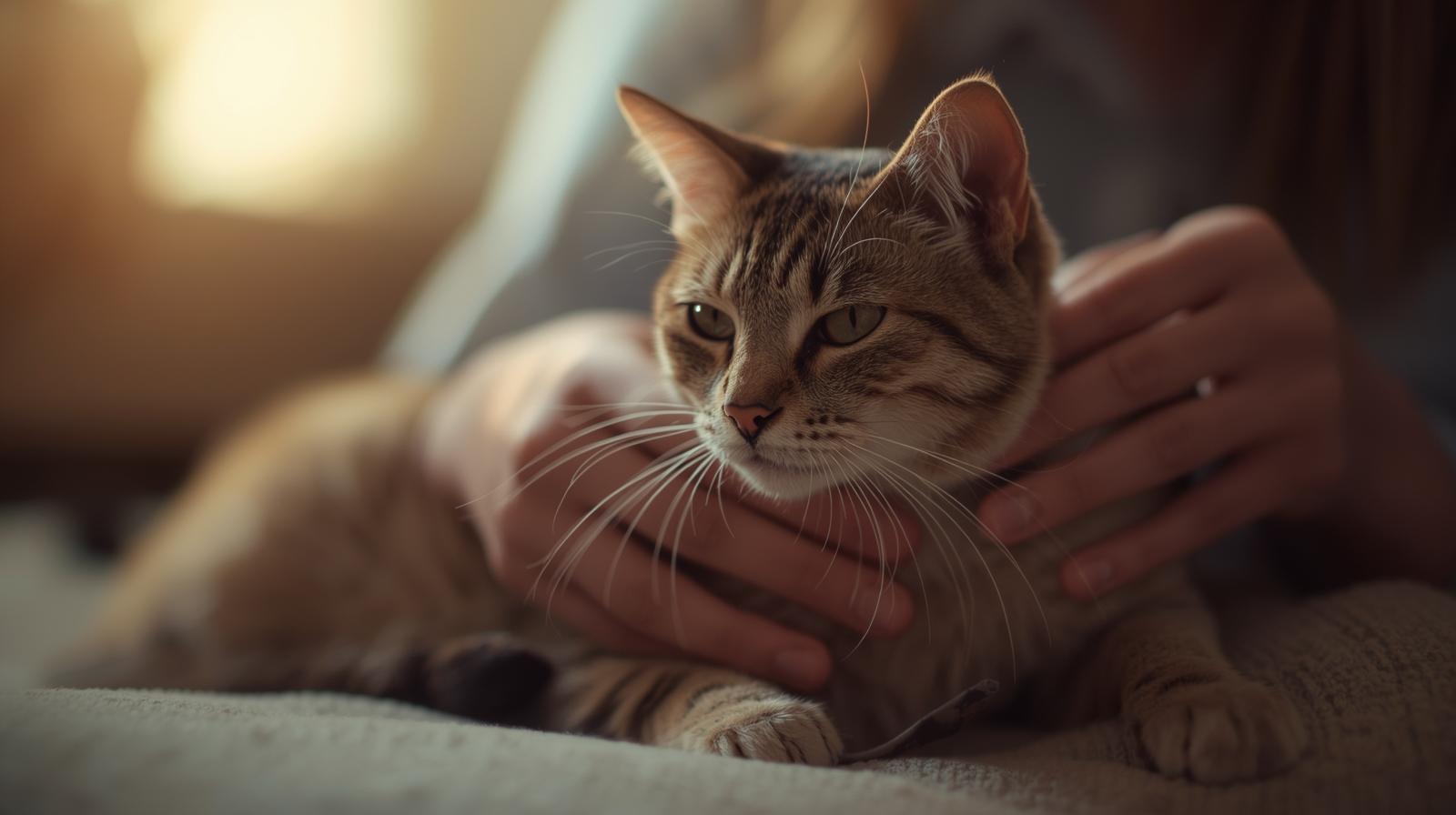 An owner is holding her cat in this feature image for Knowing When It's Time to Say Goodbye to a beloved pet. 