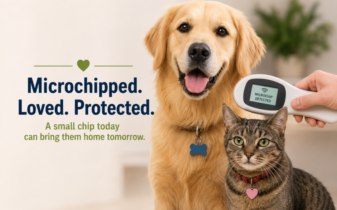 A cat and dog are pictured at the veterinarian office in this blog post on Why Microchipping Your Pet Could Be the Best Decision You Ever Make.